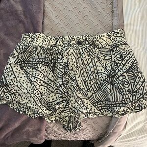 Patterned Grey and Cream Women's Shorts